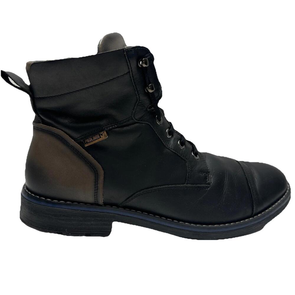 PIKOLINOS York M2M Lined Zip Leather Ankle Boots Plaid Lining EU 45/ US 11-11.5